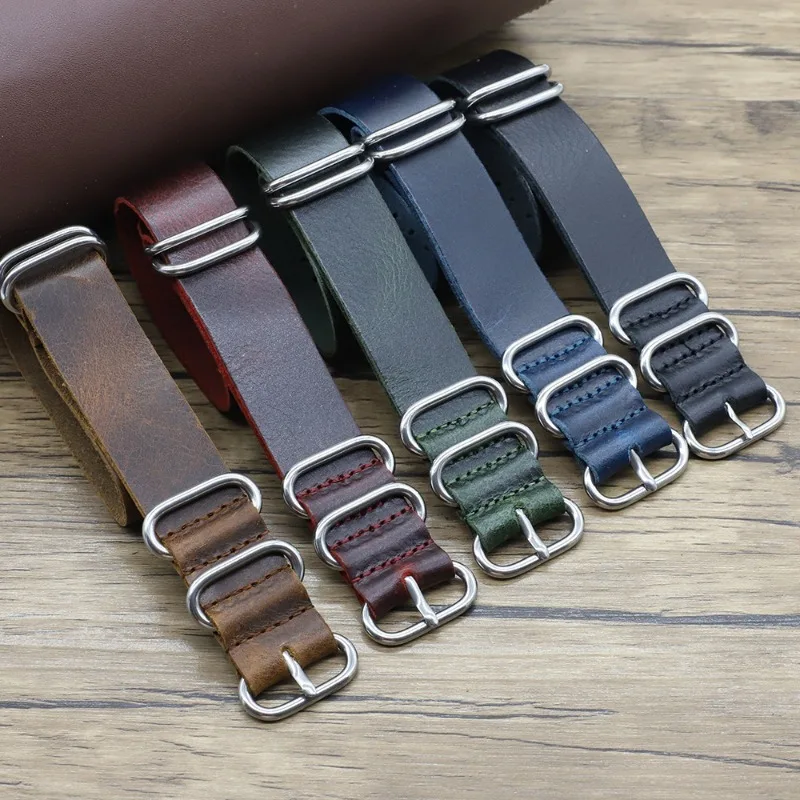 Vintage Genuine Leather Watch  - Nato Strap Nylon avaliação e preço