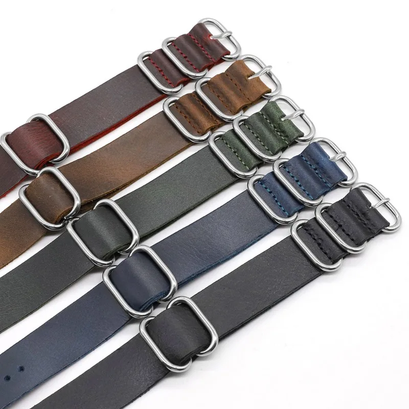 Vintage Genuine Leather Watch  - Nato Strap Nylon avaliação e preço