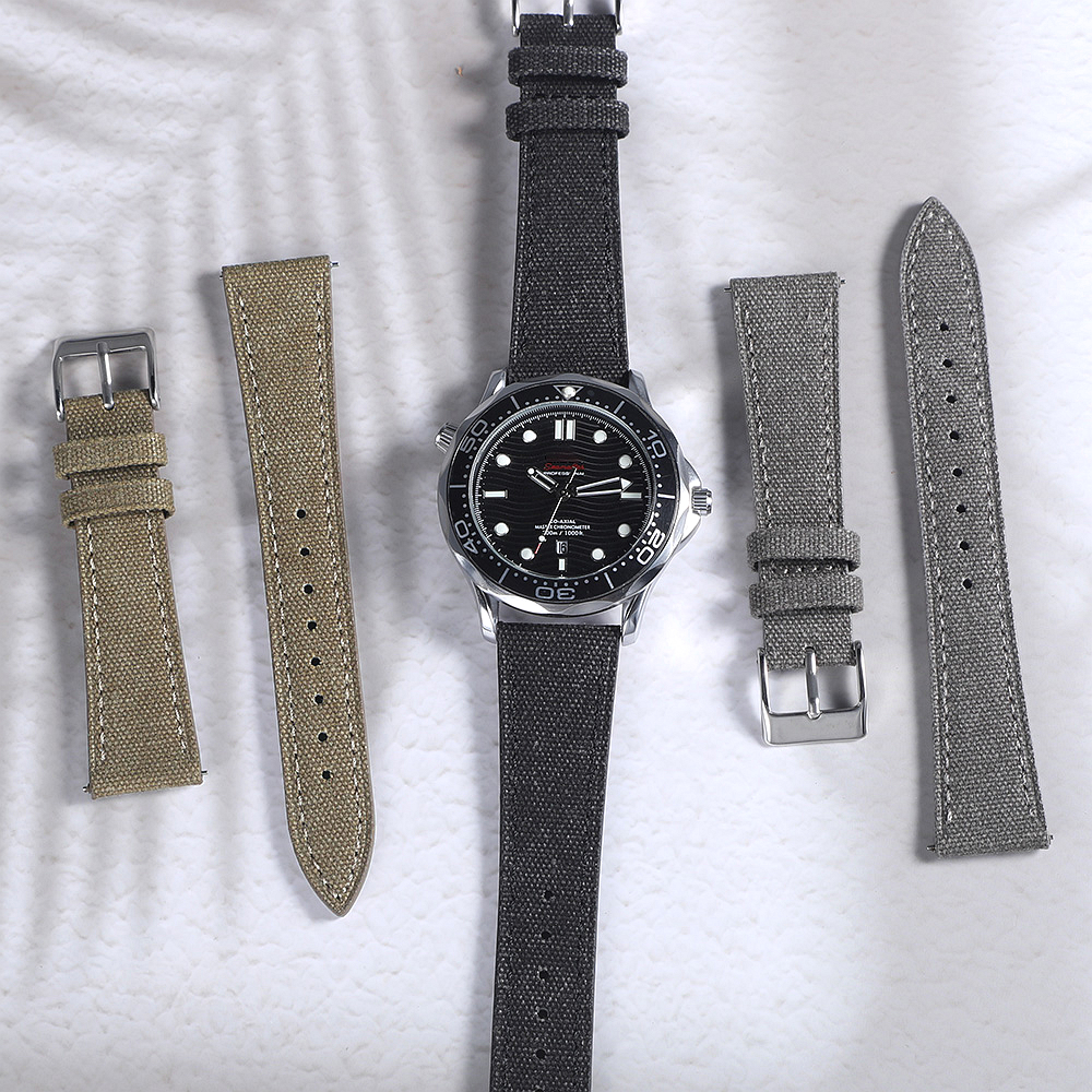 Handcrafted Slim Watch Strap 2 - Canvas Strap Watch avaliação e preço