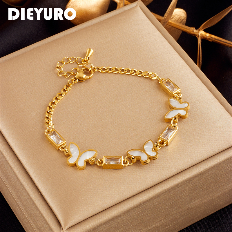DIEYURO 316L Stainless Steel W - Butterfly Clasp Deployant avaliação e preço