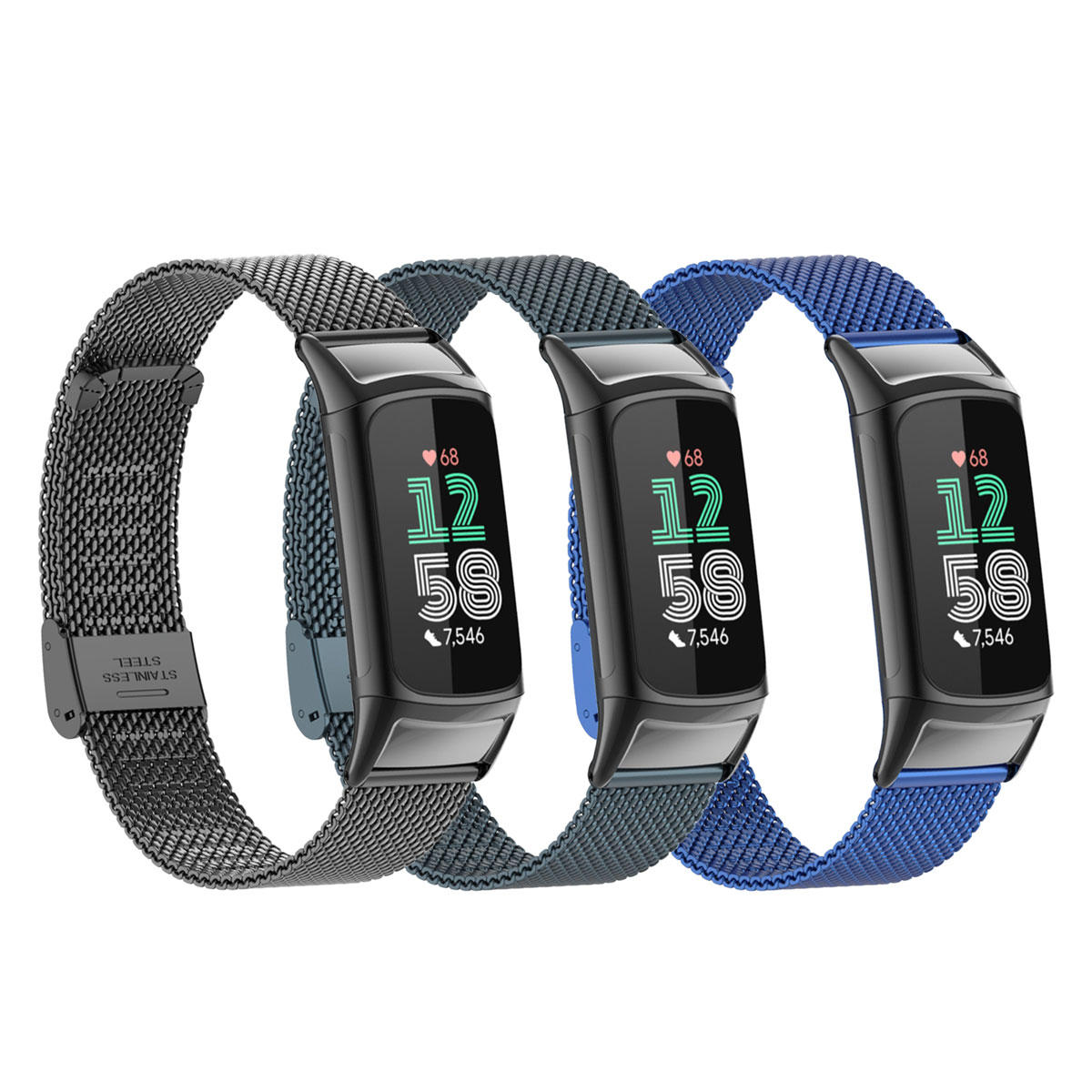 Suitable for Fitbit Charge 5/6 - Mesh Strap Metal avaliação e preço