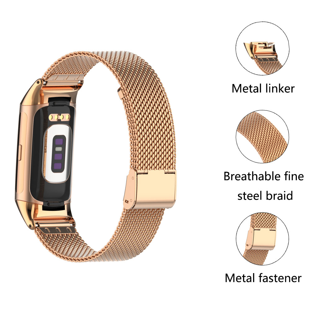 Suitable for Fitbit Charge 5/6 - Mesh Strap Metal avaliação e preço