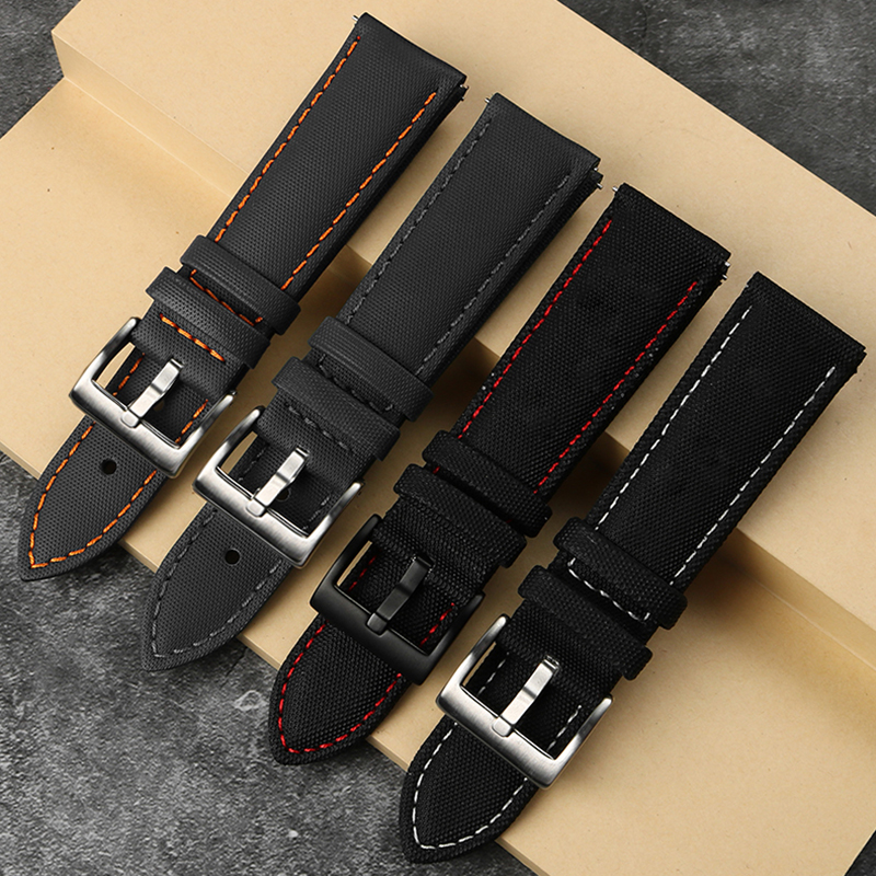 Canvas leather bottom watchban - Leather Strap Quick Release avaliação e preço