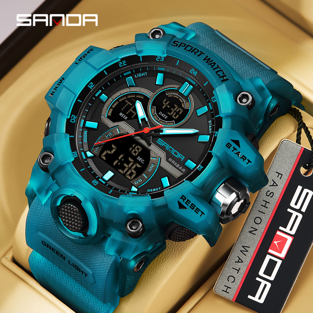SANDA 6198 Men's Electronic Wa - Rubber Strap Diver avaliação e preço