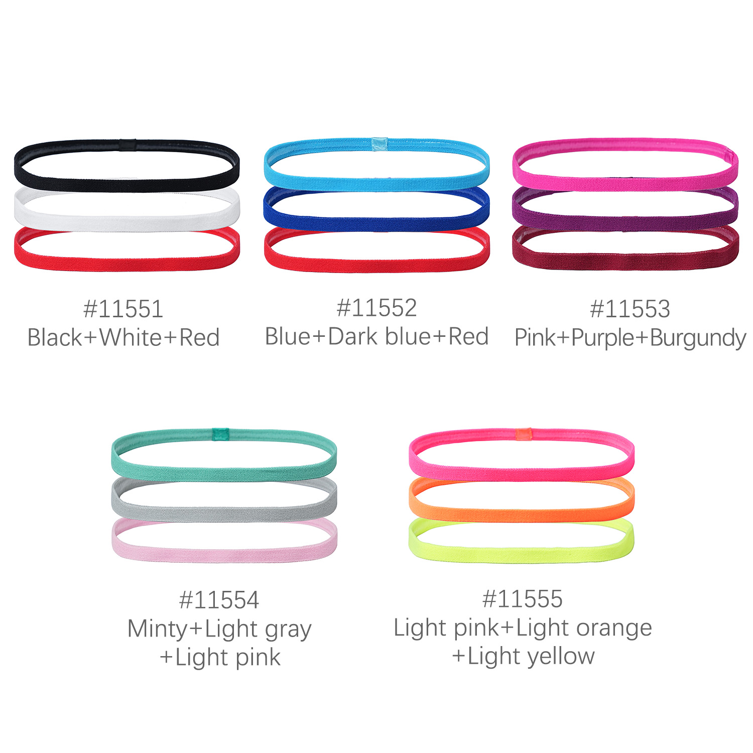 3Pcs Non-Slip Sports Hairband  - Silicone Band Women avaliação e preço