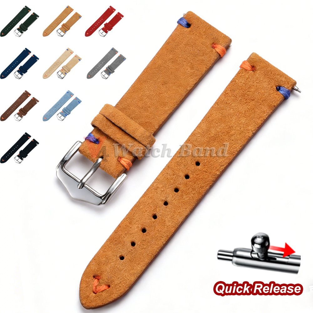 18mm 20mm 22mm Vintage Suede L - Suede Strap Watch avaliação e preço
