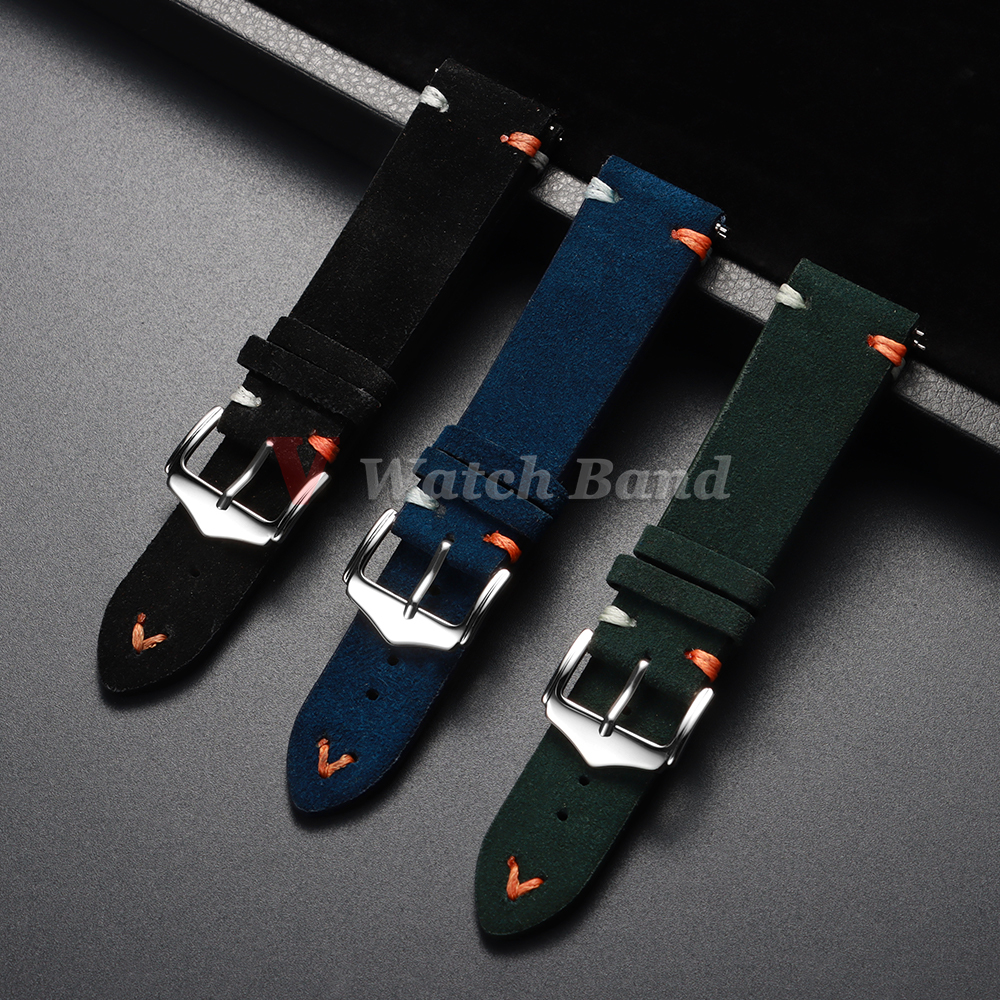 18mm 20mm 22mm Vintage Suede L - Suede Strap Watch avaliação e preço