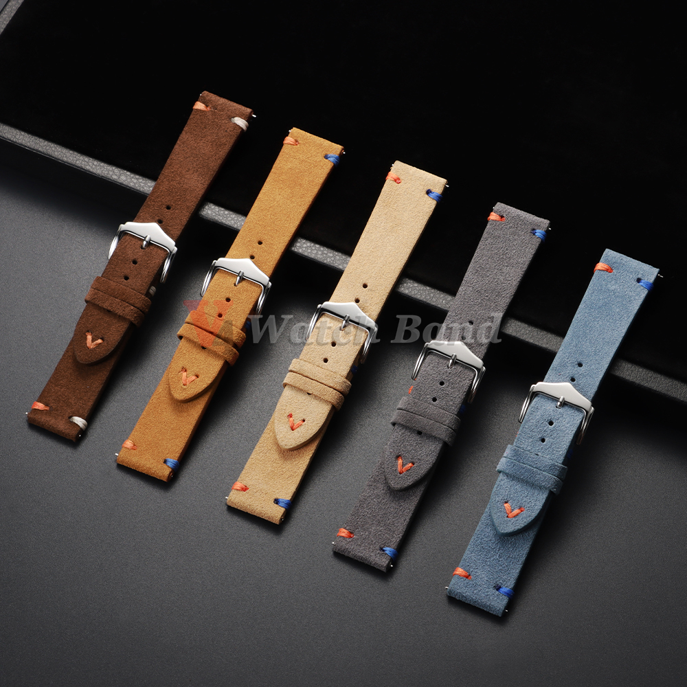 18mm 20mm 22mm Vintage Suede L - Suede Strap Watch avaliação e preço