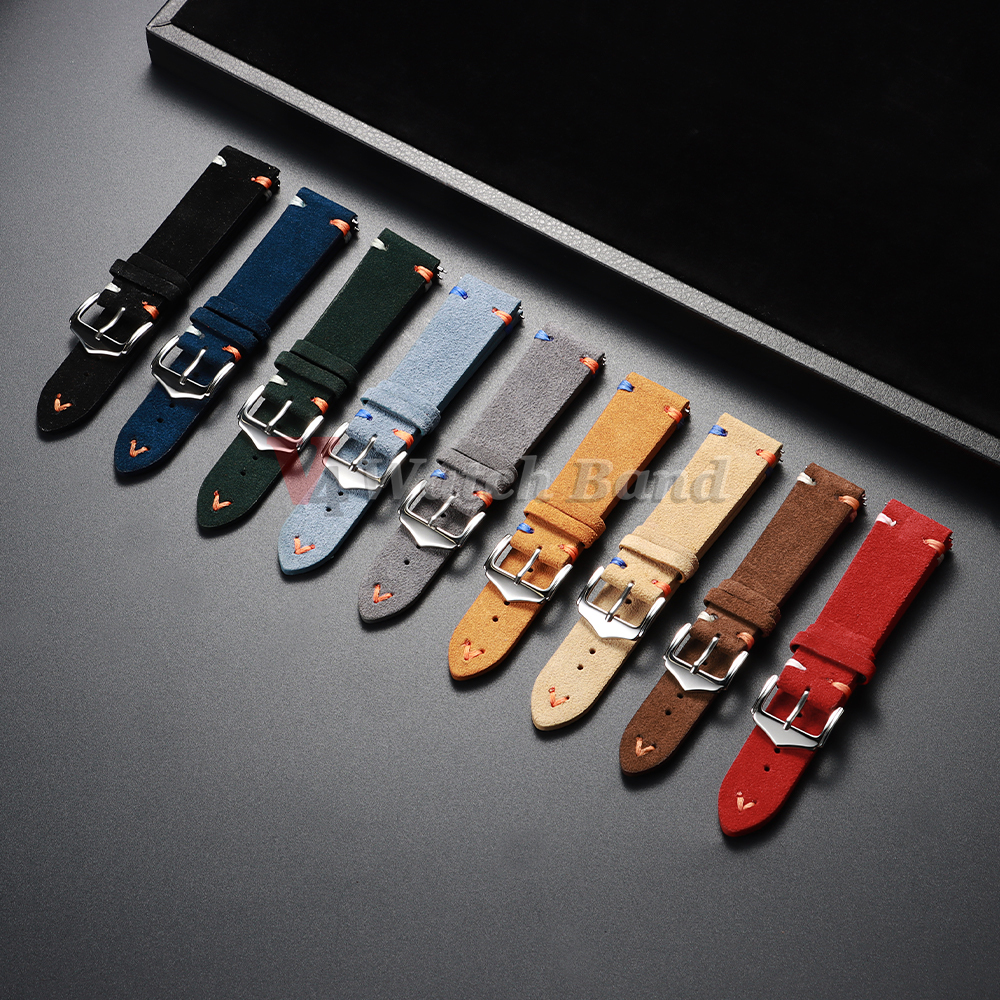 18mm 20mm 22mm Vintage Suede L - Suede Strap Watch avaliação e preço