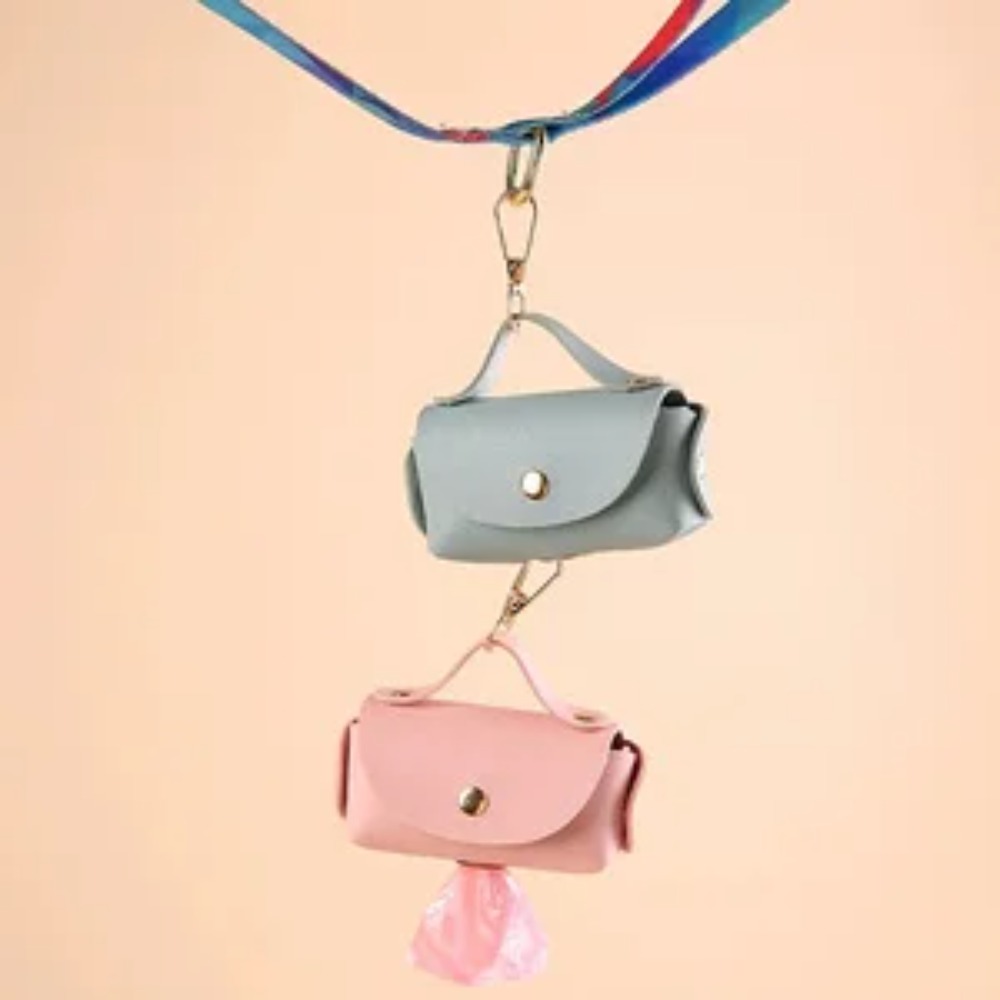 Elegant Leather Dog Poop Bag C - Leather Strap Quick Release avaliação e preço