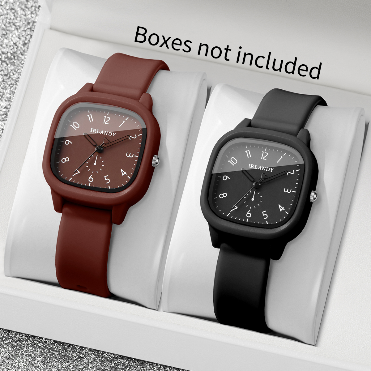 2PCS Fashion Square Arabic Dia - Silicone Band Women avaliação e preço