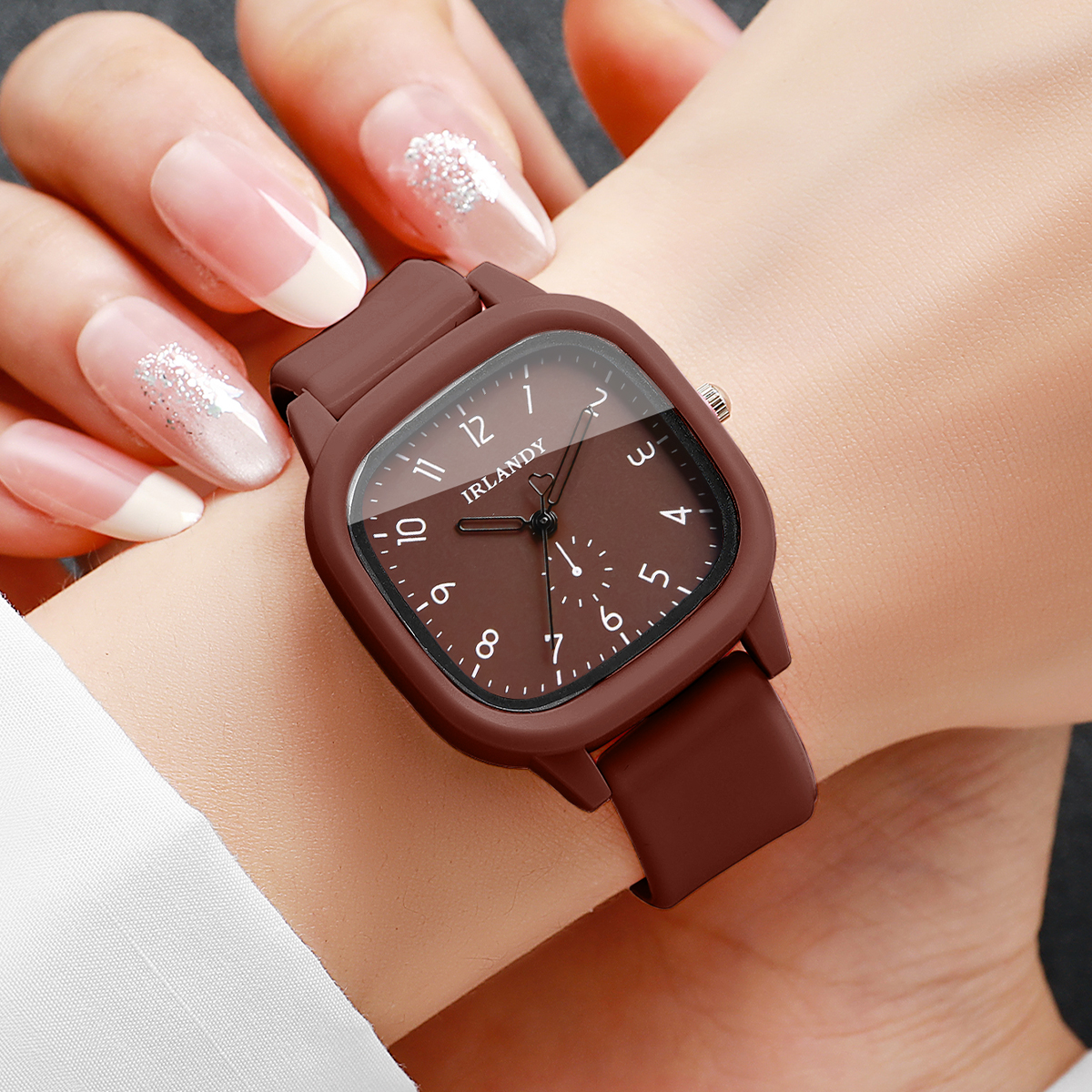 2PCS Fashion Square Arabic Dia - Silicone Band Women avaliação e preço