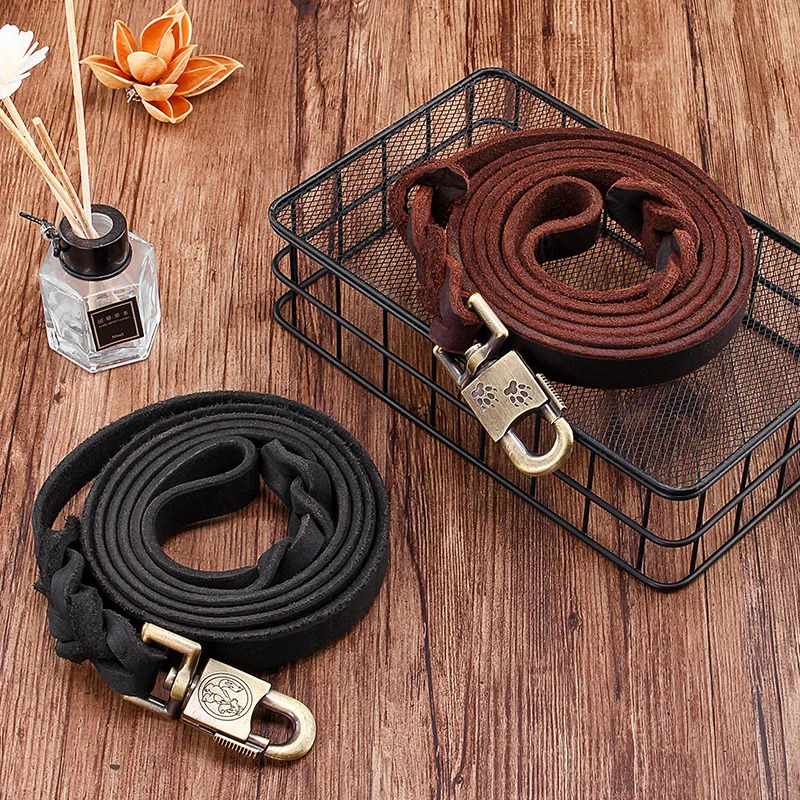 Genuine Leather Dog Leash - To - Leather Strap Quick Release avaliação e preço