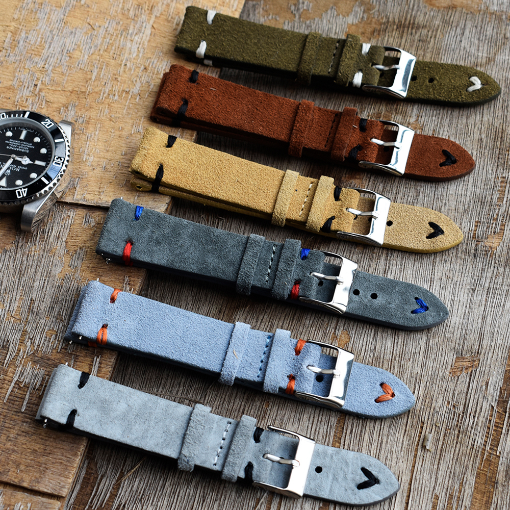 High Quality Vintage Suede Lea - Suede Strap Watch avaliação e preço