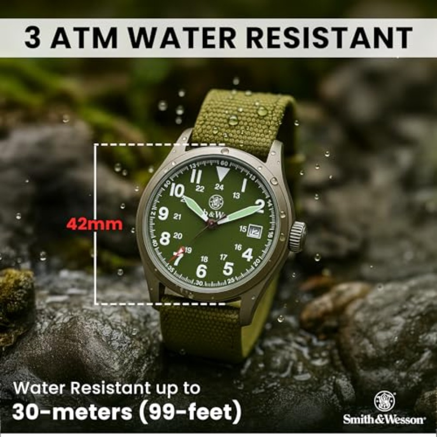 Men's Military Watch, 3 Interc - Canvas Strap Watch avaliação e preço