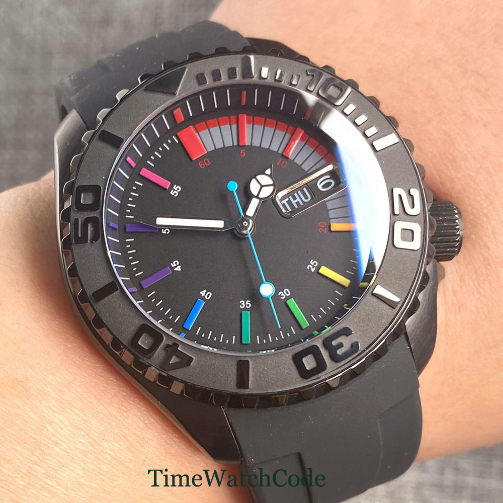 Tandorio 41mm 20ATM Diver Auto - Rubber Strap Diver avaliação e preço