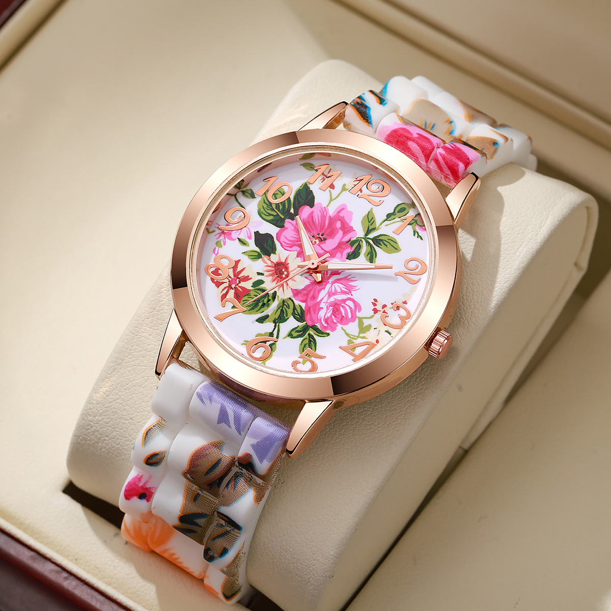 Fashion Flowers Printed Women  - Silicone Band Women avaliação e preço