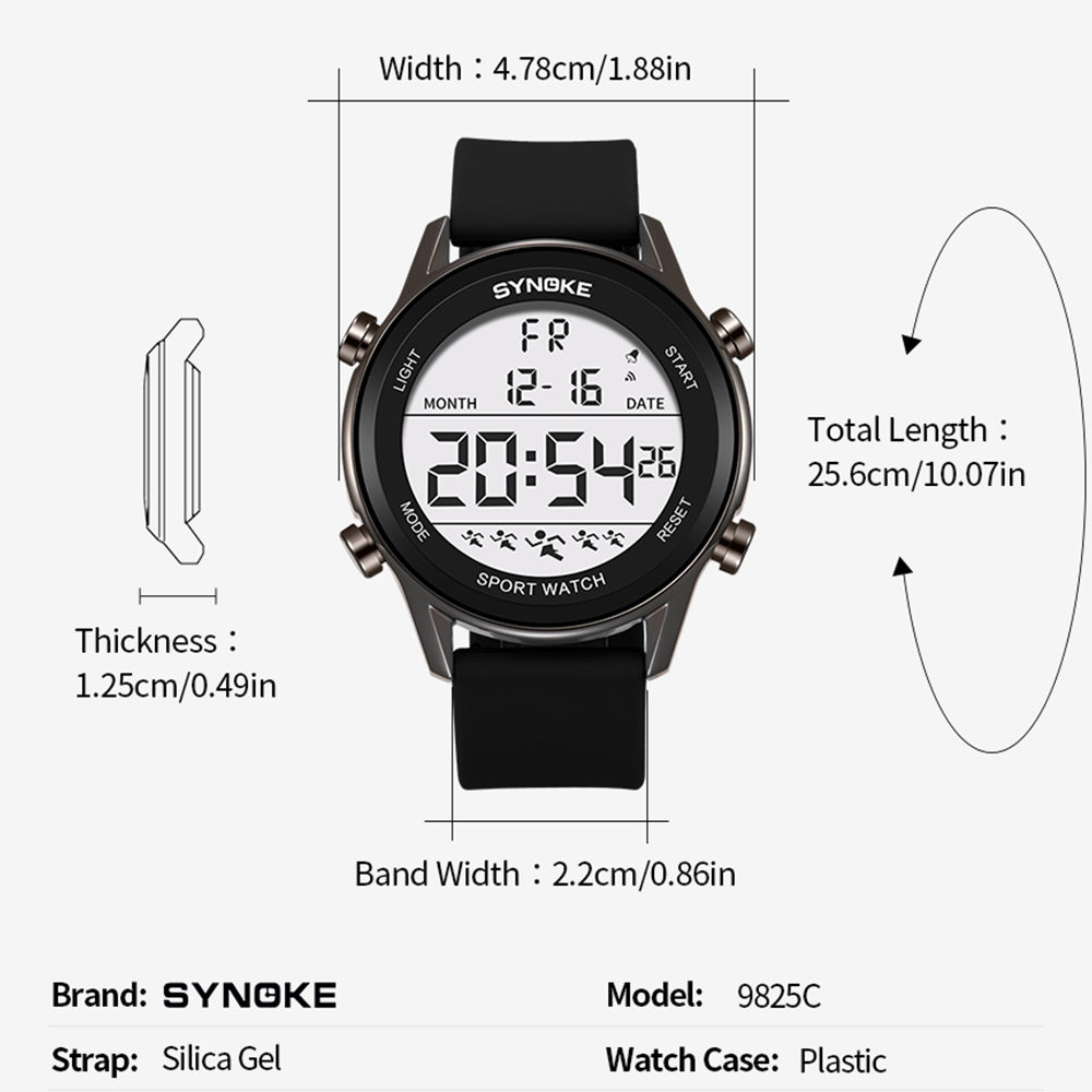Digital Watches For Men Waterp - Rubber Strap Diver avaliação e preço