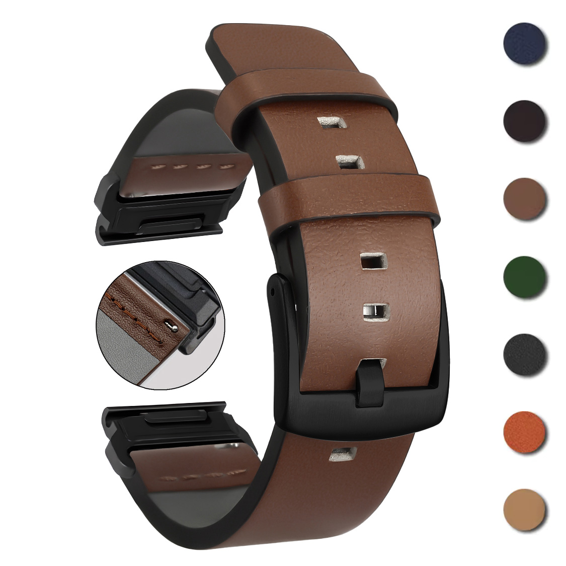 26mm 22mm Quick Fit Strap For  - Leather Strap Quick Release avaliação e preço