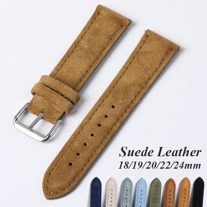 Suede Genuine Leather Watchban - Suede Strap Watch avaliação e preço