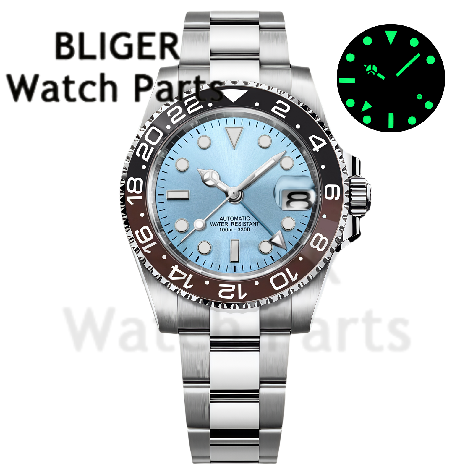 Custom Fashion GMT 40mm Men NH - Stainless Bracelet Diver avaliação e preço